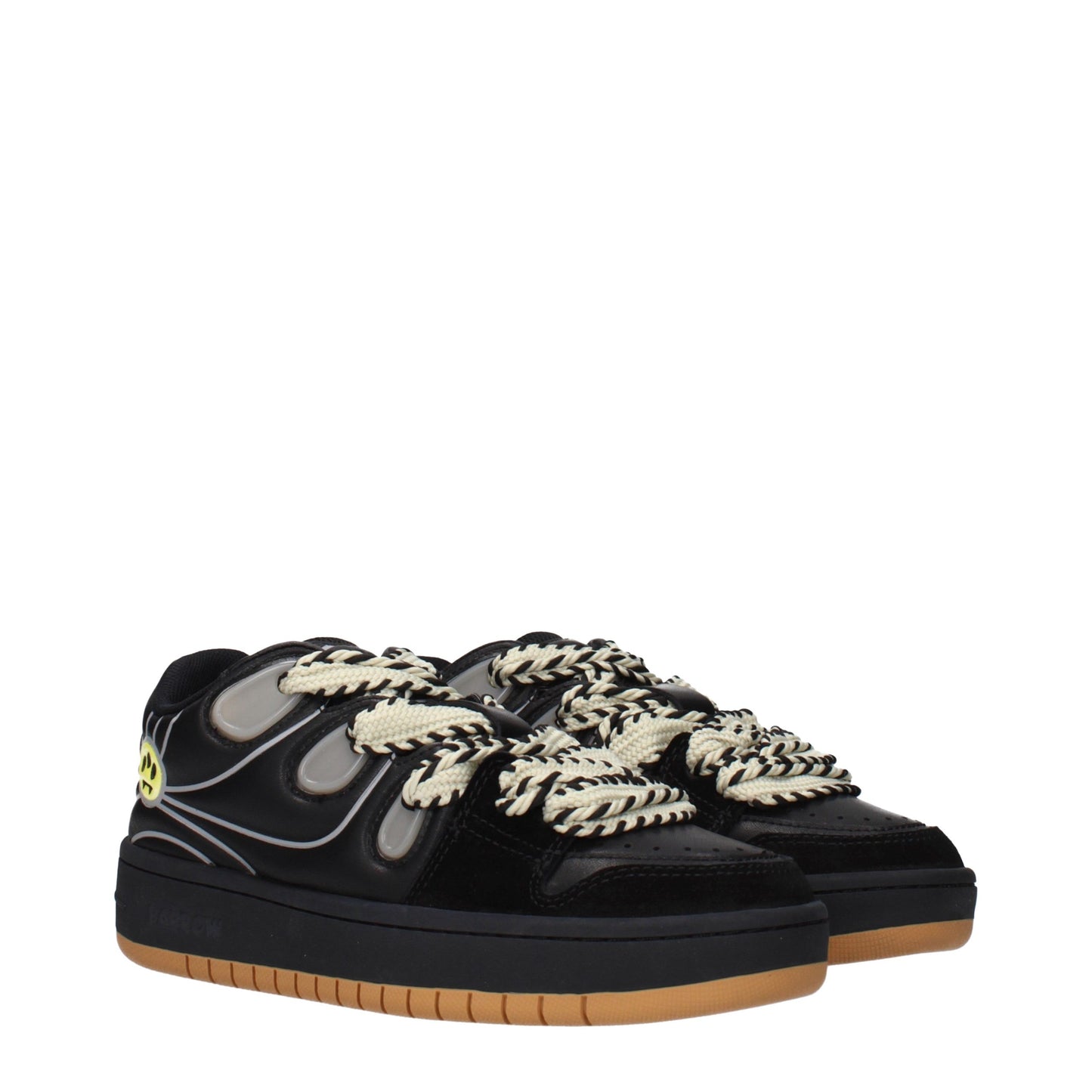 Barrow Black Leather Low Top Sneakers Barrow