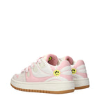 White leather low top sneakers by Barrow featuring sleek design and comfortable fit, ideal for casual wear.