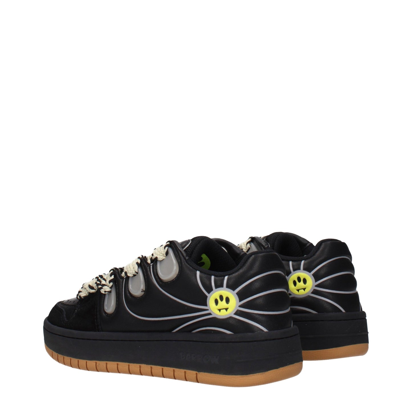 Barrow Black Leather Low Top Sneakers Barrow