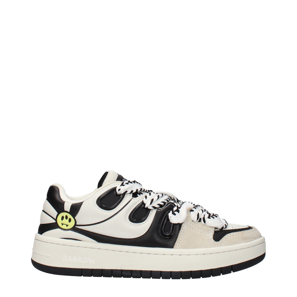 Barrow beige leather sneakers with white soles and laces, stylish casual footwear for men and women.
