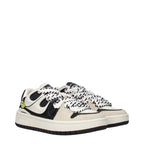Barrow beige leather sneakers with white soles and minimalist design, perfect for casual or athletic wear.