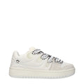 Barrow white leather low top sneakers showing smooth leather surface, white rubber sole, and lace-up front.