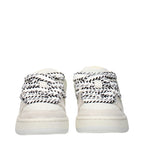 White leather low top sneakers by Barrow, featuring sleek design and cushioned soles, perfect for casual wear.