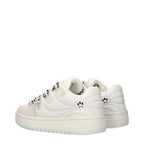 White leather low top sneakers by Barrow featuring sleek design and comfortable fit.