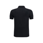 Aragona Cashmere Black Cotton Polo Shirt