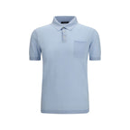 Aragona Cashmere Blue Cotton Polo Shirt