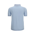 Aragona Cashmere Blue Cotton Polo Shirt