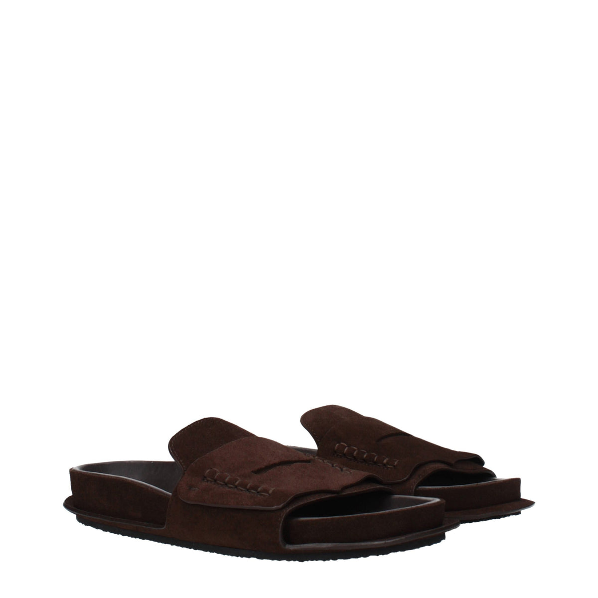 Jacquemus brown leather slippers with open toe design and slip-on style, perfect for casual or chic summer wear.