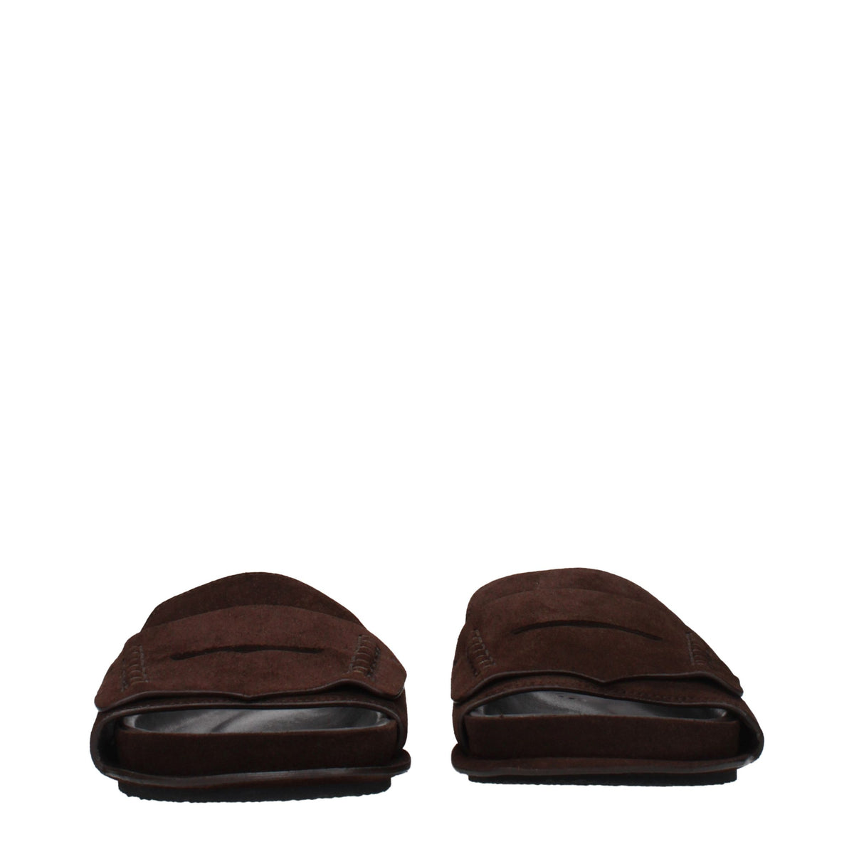 Jacquemus brown leather slippers with open-toe design and slip-on style, perfect for casual or stylish summer wear.