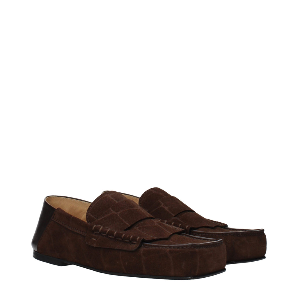 Brown leather slip-on loafers by Jacquemus, stylish men's footwear with sleek design and comfortable fit.