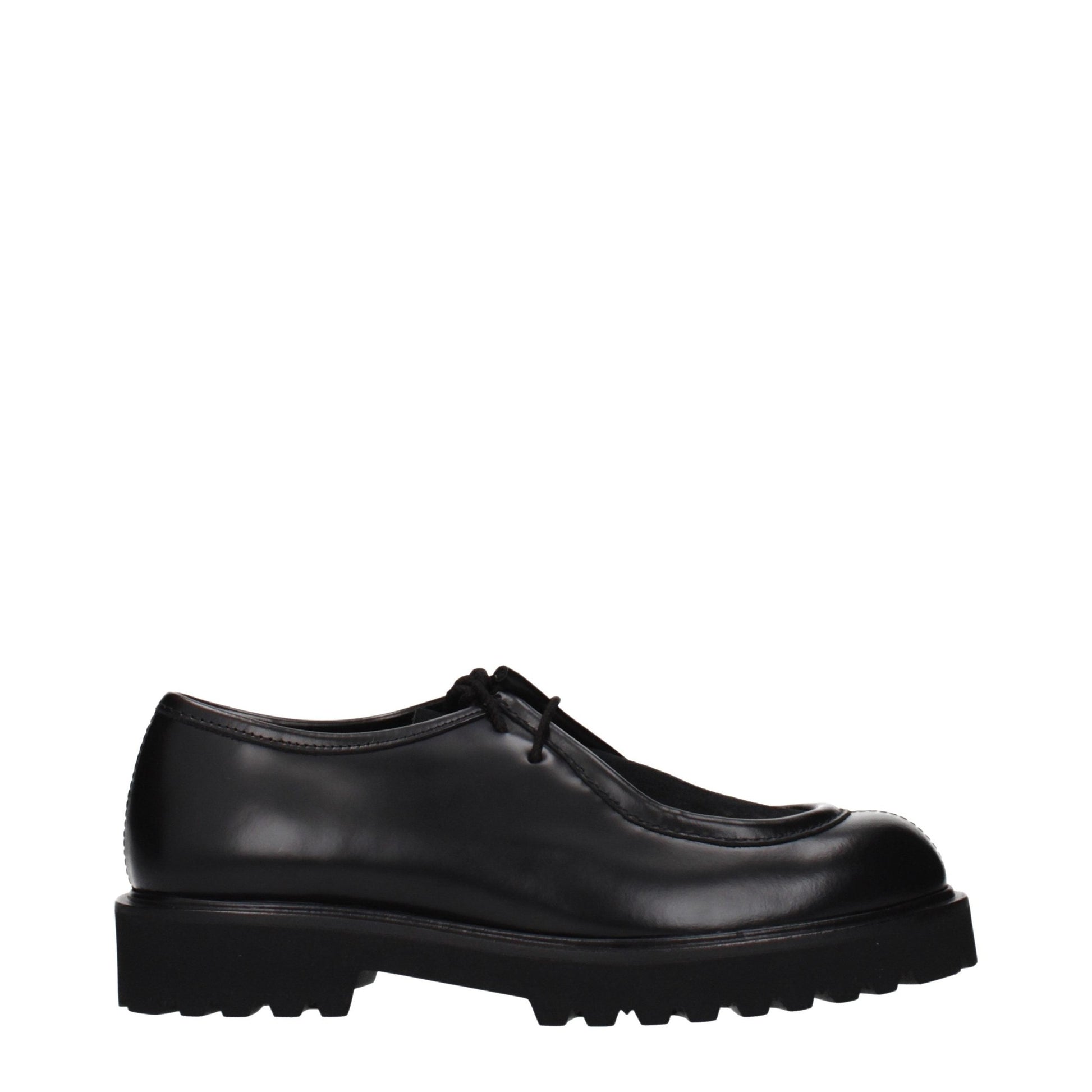 Max Mara Black Leather Oxfords And Derbies Max Mara