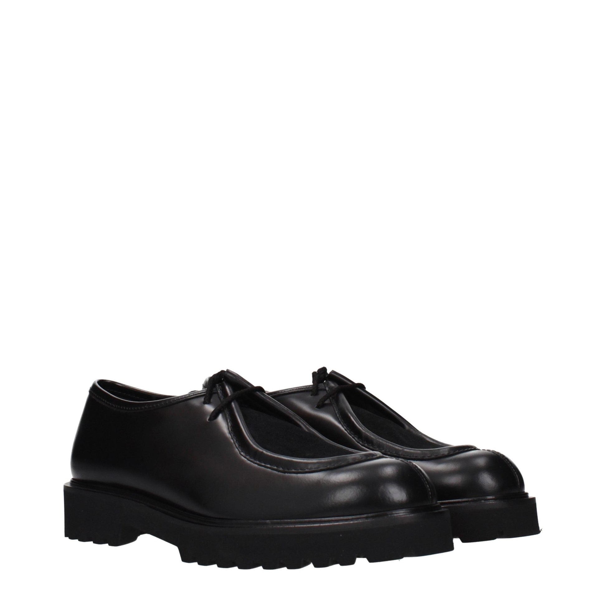Max Mara Black Leather Oxfords And Derbies Max Mara