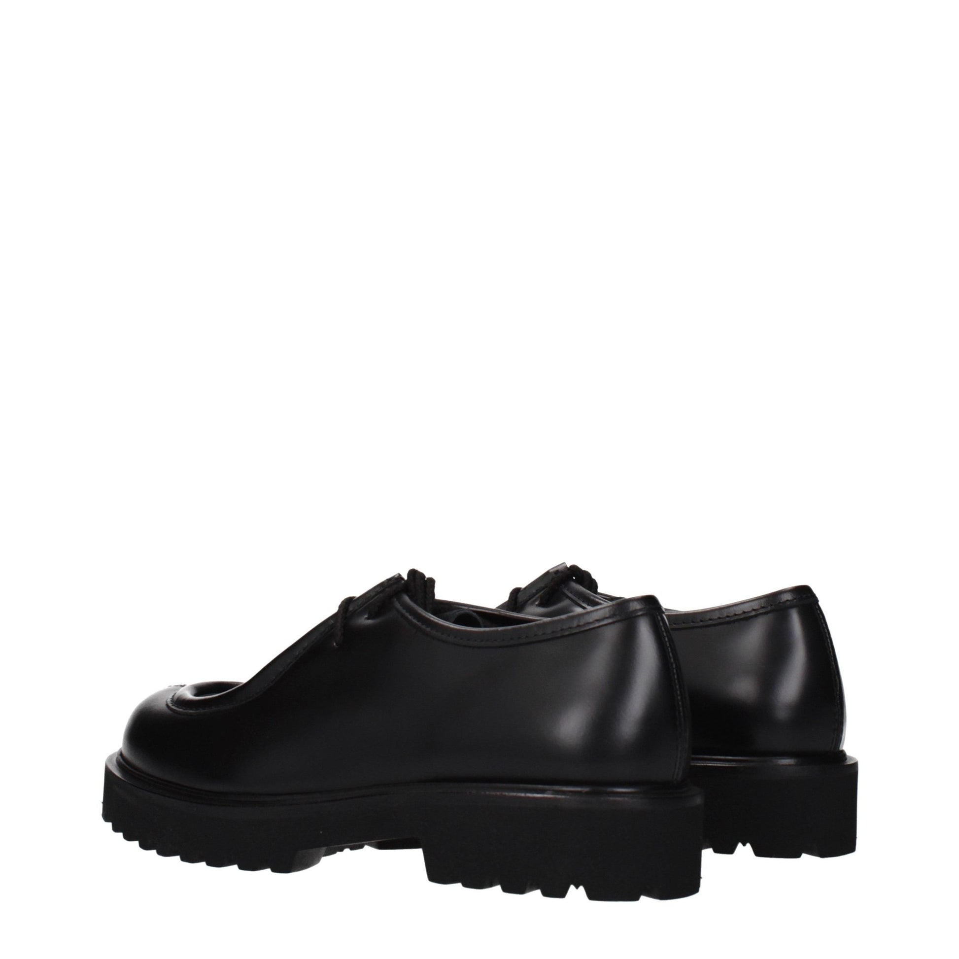 Max Mara Black Leather Oxfords And Derbies Max Mara