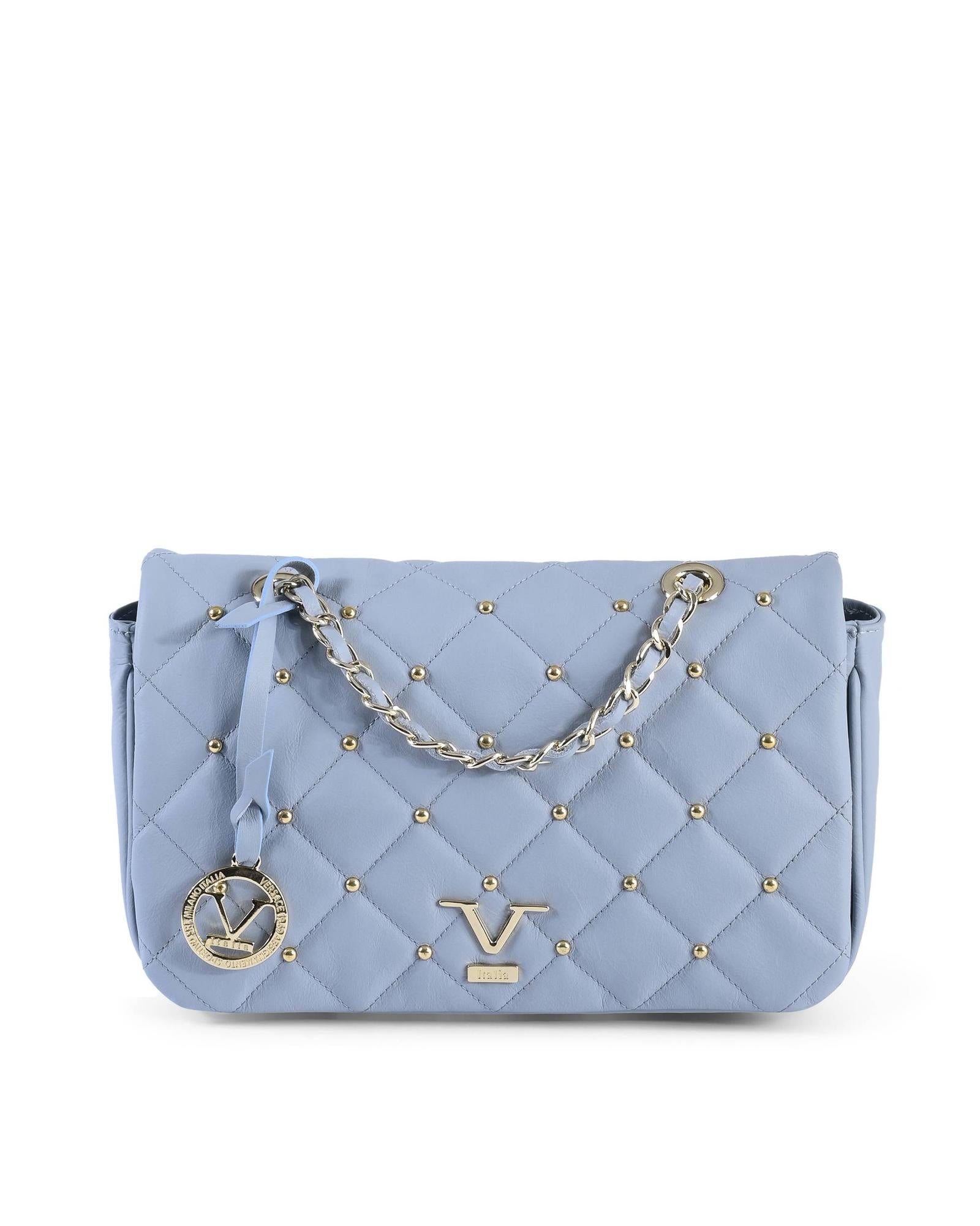 19V69 Italia Blue Leather Shoulder Bag 19V69 Italia