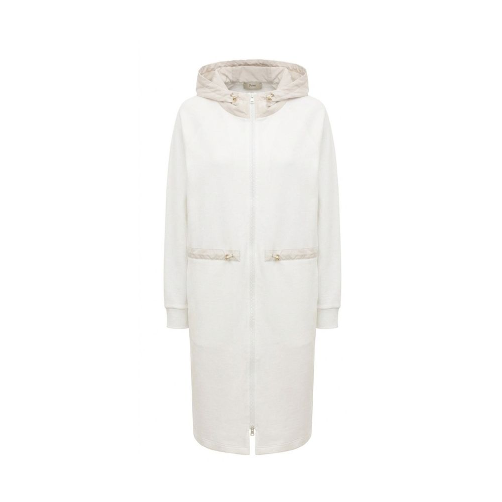 Herno White Cotton Coat Herno