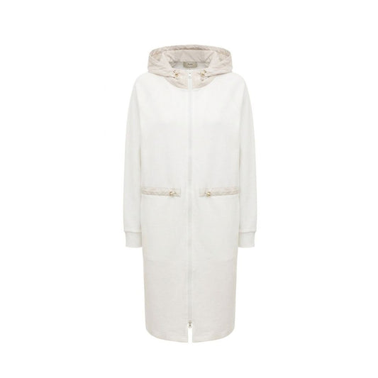 Herno White Cotton Coat Herno