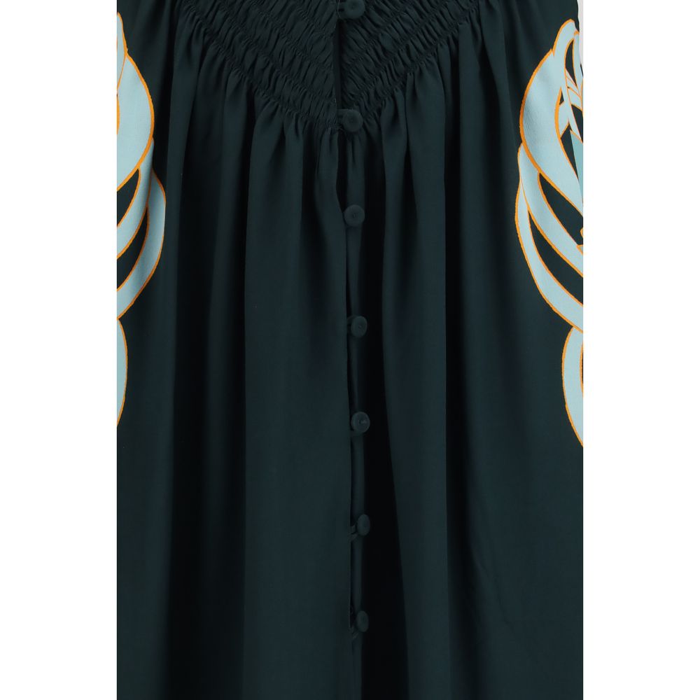 La Double J Blue Silk Casual Dress La Double J