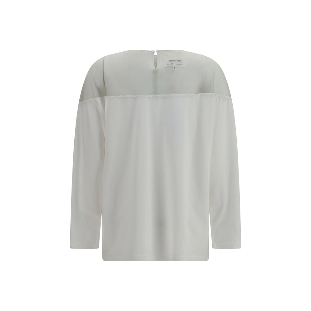 MM6 White Cotton Long Sleeve T-Shirt MM6