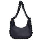 Blue leather shoulder bag by Stella McCartney with sleek design and subtle branding, featuring a spacious interior and shoulder strap.