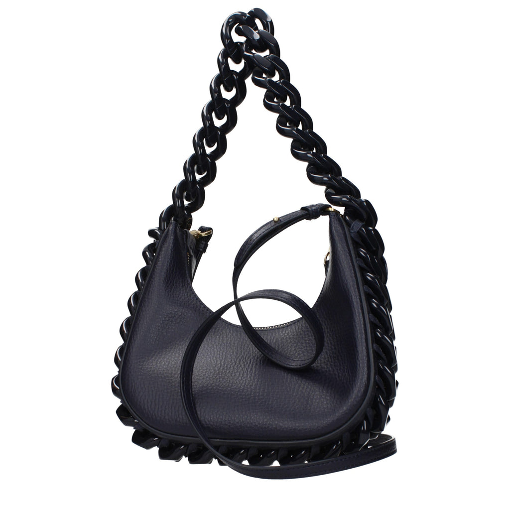Blue leather shoulder bag by Stella McCartney with sleek design and subtle branding, perfect for stylish everyday use.