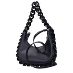 Blue leather shoulder bag by Stella McCartney with sleek design and subtle branding, perfect for stylish everyday use.