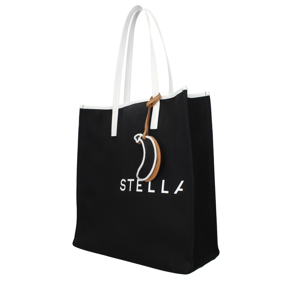 Black fabric shoulder bag by Stella McCartney with sleek design and subtle stitching details.