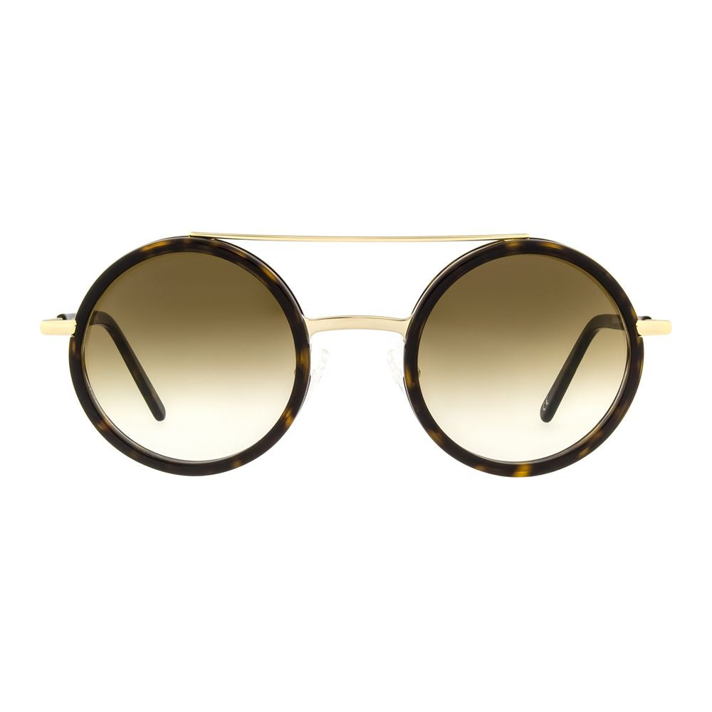 Andy Wolf brown metal and plastic eyeglass frames with clear lenses, stylish and modern eyewear design.
