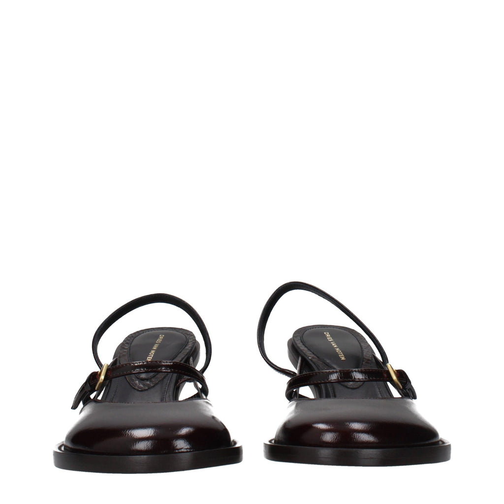 Dries Van Noten Brown Leather Platform Sandals Dries Van Noten
