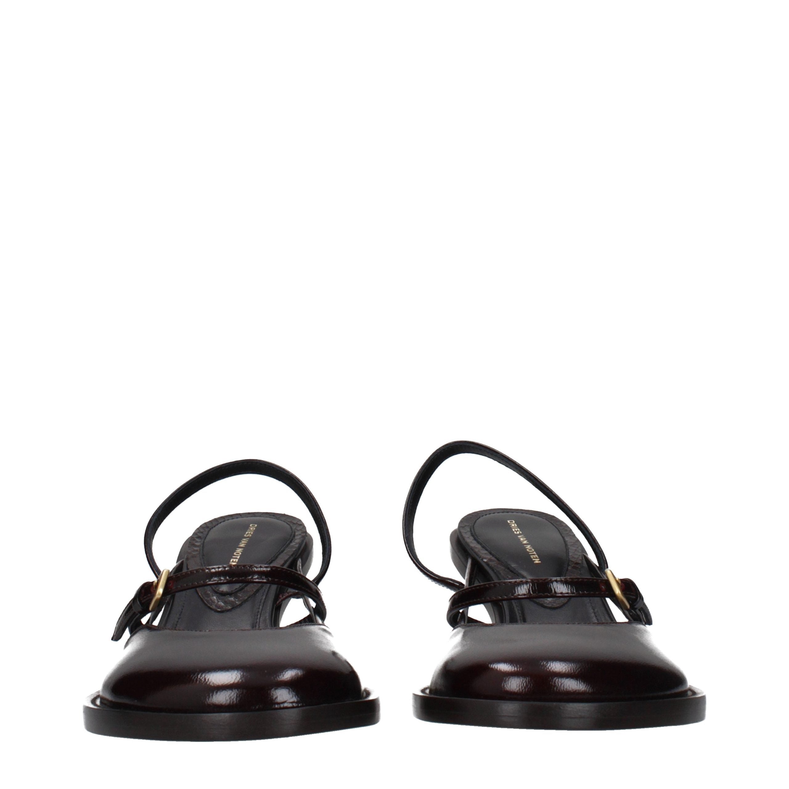 Dries Van Noten Brown Leather Platform Sandals Dries Van Noten