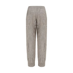 Beige linen casual pants by Brunello Cucinelli, relaxed fit with a comfortable waistband, displayed on a neutral background.