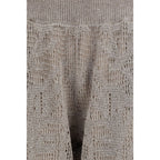 Beige linen casual pants by Brunello Cucinelli, tailored fit with subtle texture, displayed on a neutral background.
