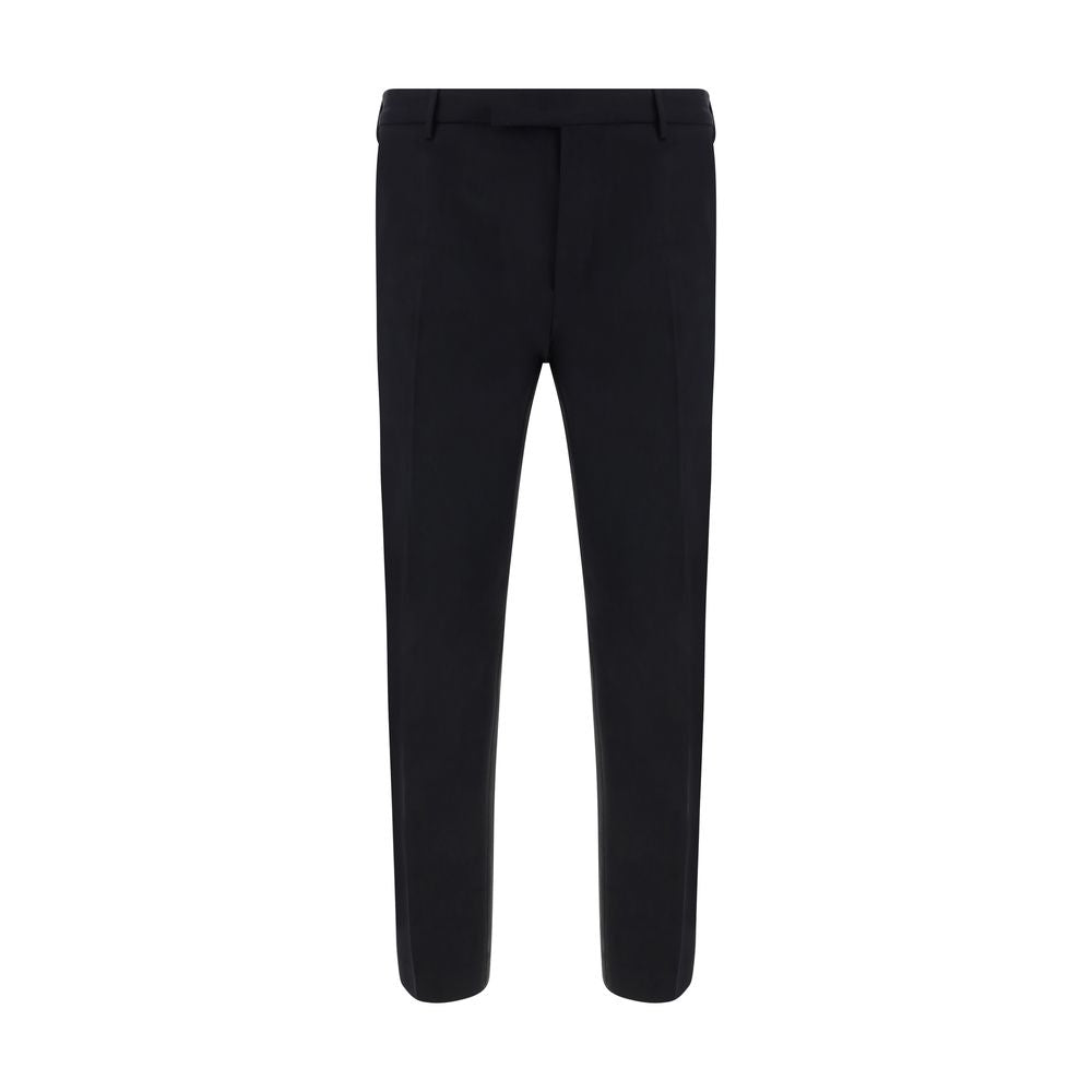 Black PT Pantaloni TORINO dress pants made of elastane, featuring a tailored fit and classic style for professional attire.