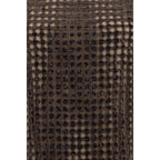 Brunello Cucinelli brown silk cocktail dress with elegant fit and smooth fabric, perfect for formal occasions.