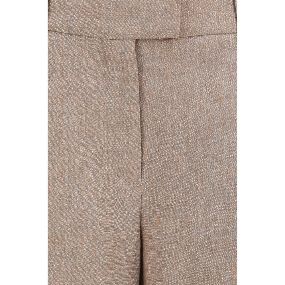Brunello Cucinelli Beige Linen Casual Pants Brunello Cucinelli