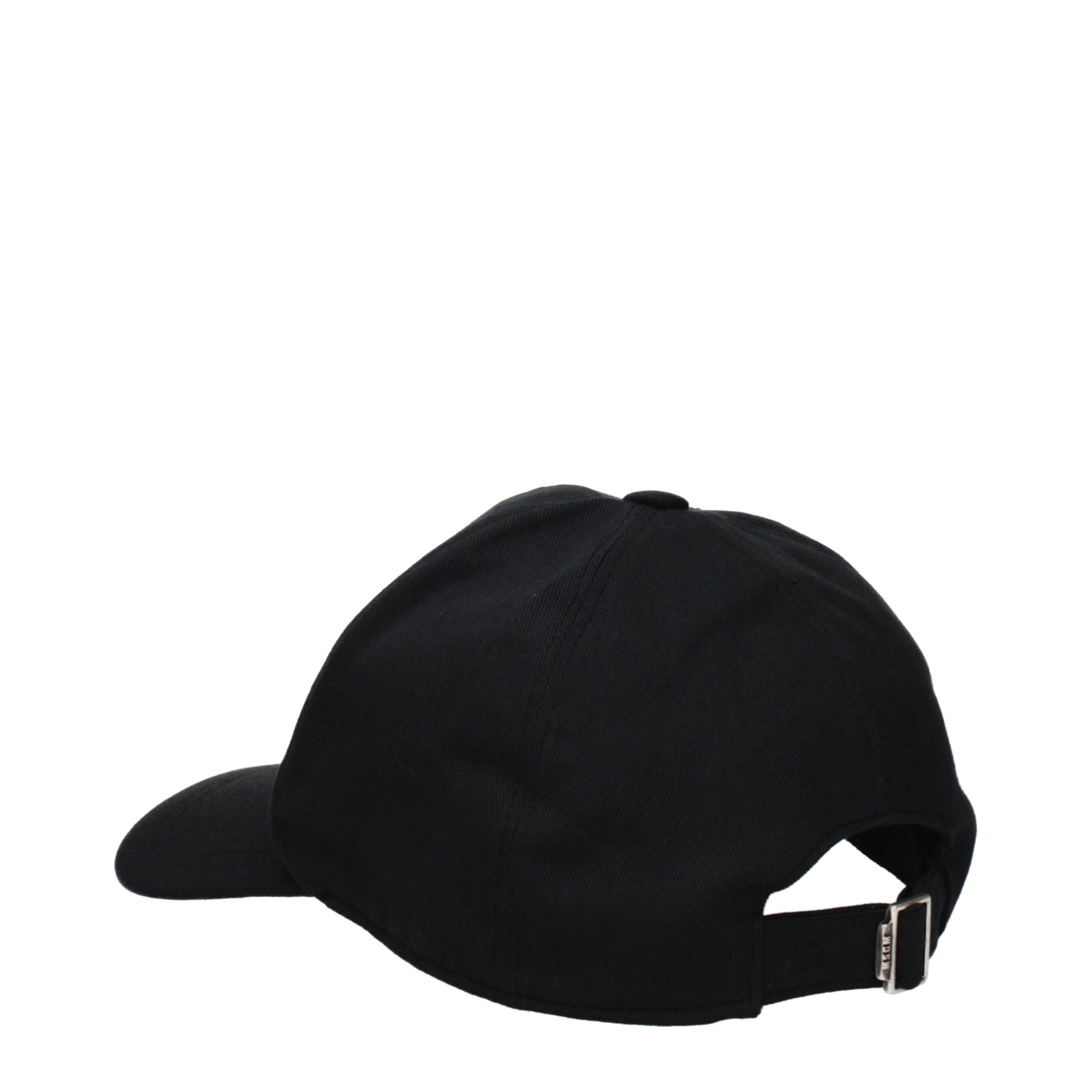 MSGM Black Cotton Cap Baseball Hat MSGM