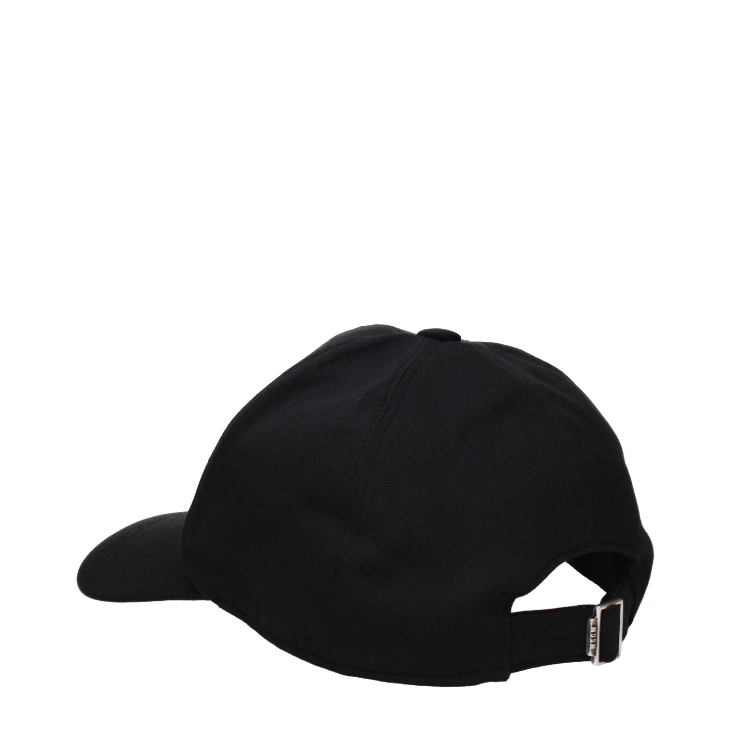 MSGM Black Cotton Cap Baseball Hat MSGM