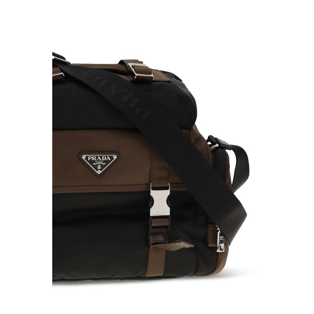 Prada Brown Recycled Polyamide Shoulder Bag Prada