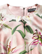 Dolce & Gabbana Light Pink LilyPrint Sleeveless Sheath Dress