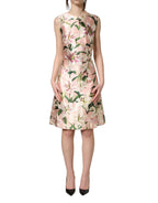 Dolce & Gabbana Light Pink LilyPrint Sleeveless Sheath Dress