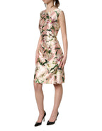 Dolce & Gabbana Light Pink LilyPrint Sleeveless Sheath Dress