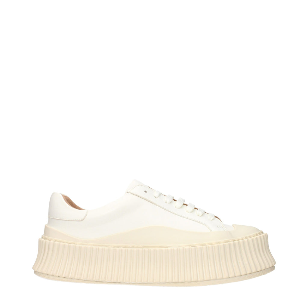 Jil Sander White Leather Platform Sneakers Jil Sander