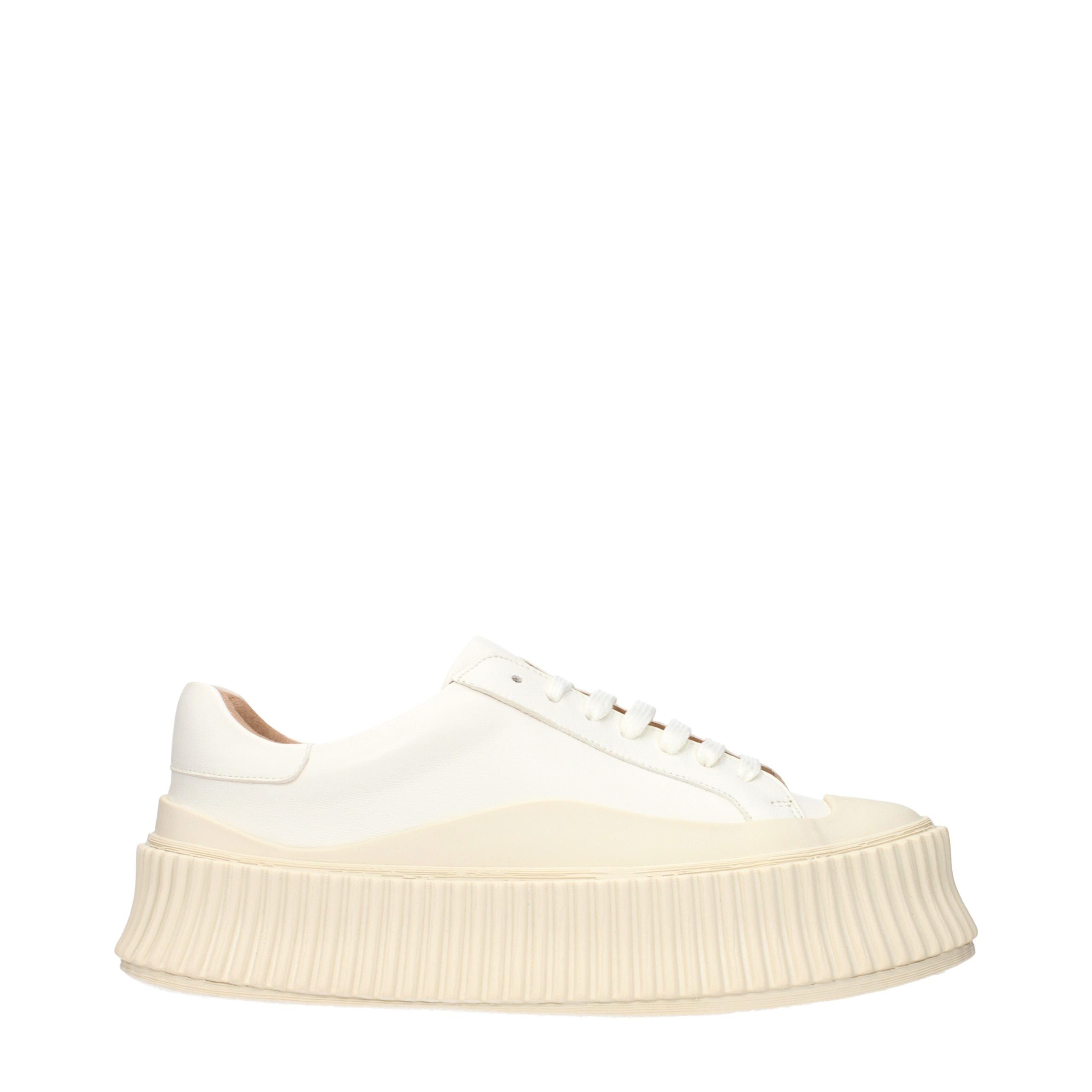 Jil Sander White Leather Platform Sneakers Jil Sander
