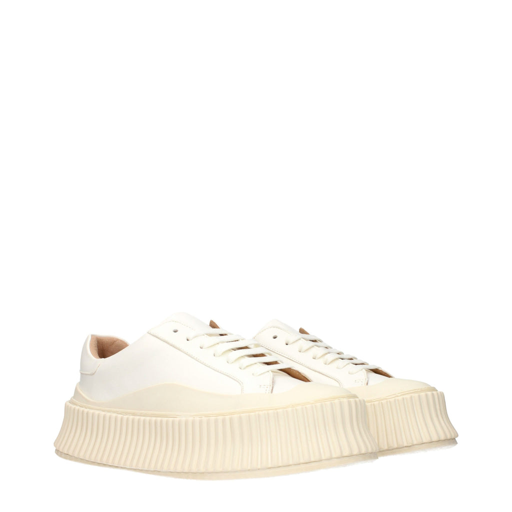 Jil Sander White Leather Platform Sneakers Jil Sander
