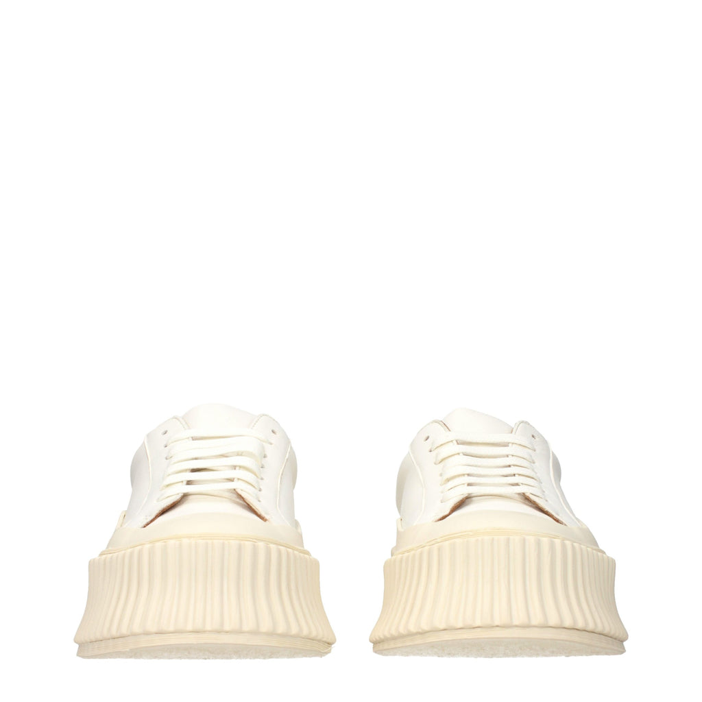 Jil Sander White Leather Platform Sneakers Jil Sander
