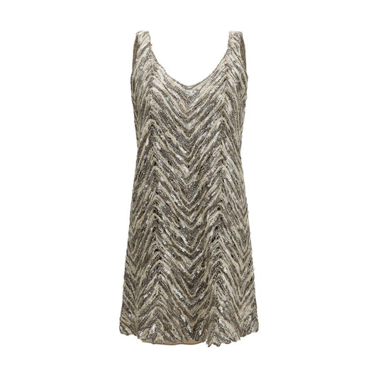 Brunello Cucinelli Beige Paper Cocktail Dress Brunello Cucinelli