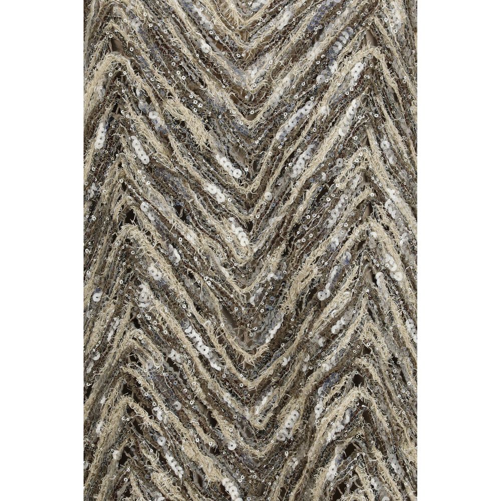 Brunello Cucinelli Beige Paper Cocktail Dress Brunello Cucinelli