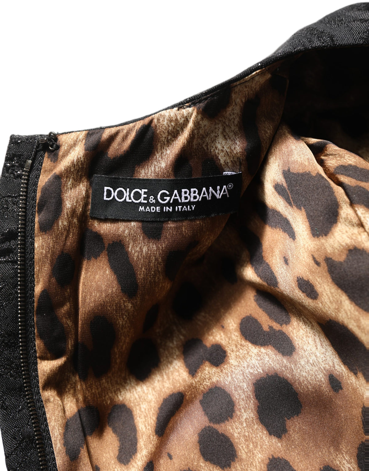 Dolce & Gabbana Black Floral Jacquard Flared A-line Dress - Eljoys Fashion 