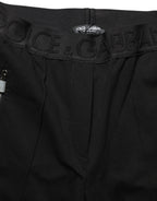 Dolce & Gabbana Black Viscose Mid Waist Skinny Trouser Pants