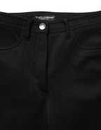 Dolce & Gabbana Black Nylon Stretch Skinny High Waist Pants