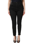 Dolce & Gabbana Black Skinny Cotton High Waist Denim Jeans